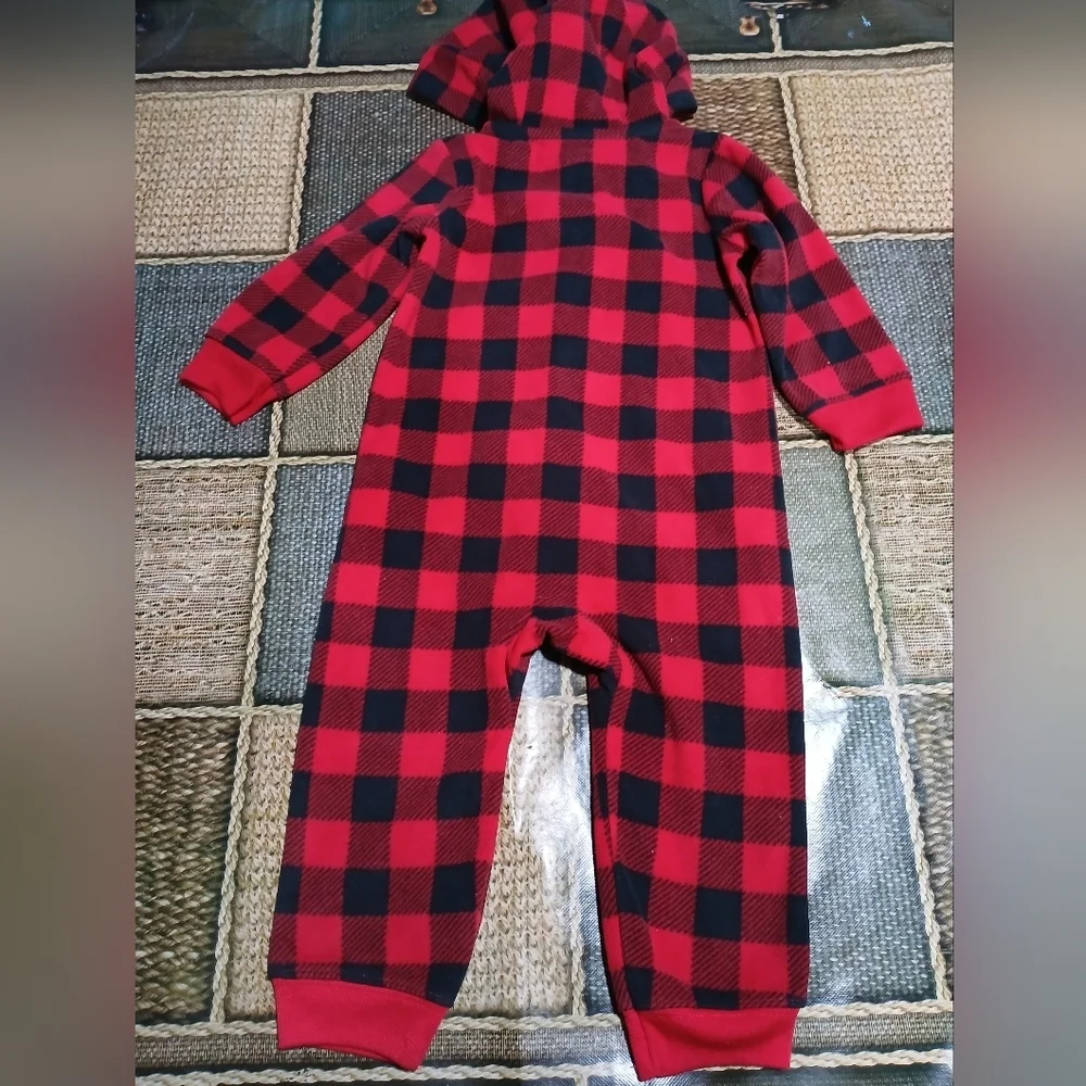 Carter's Red and Black Plaid Onesie with Bear